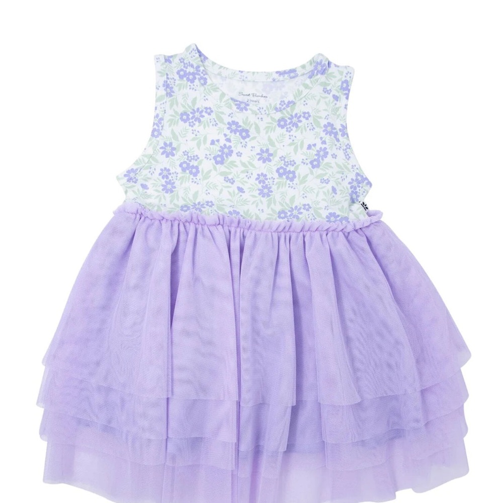 Sweet Bamboo Floral Lavender Dress